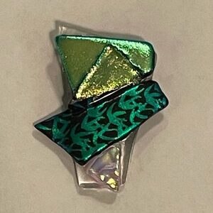 Fused Dichromatic Glass Pin/Pendant